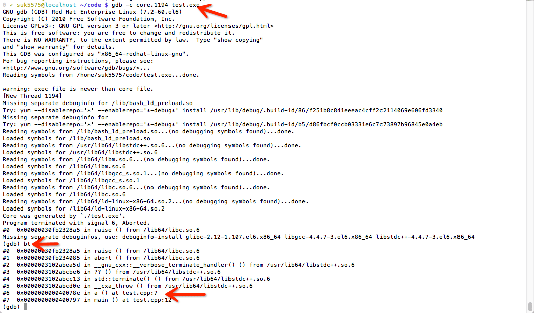 用gdb查看core dump文件